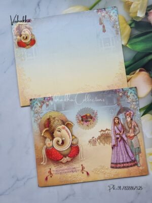 Hathi Dulah Dulhan Hindu invitation Cards NA-1124-29