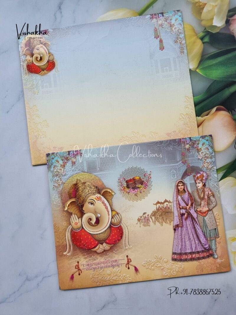Hathi Dulah Dulhan Hindu invitation Cards NA-1124-29