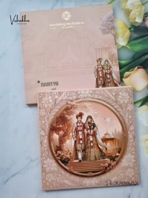 Semi Box Dulah Dulhan Hindu Padded invitation Cards EX-717