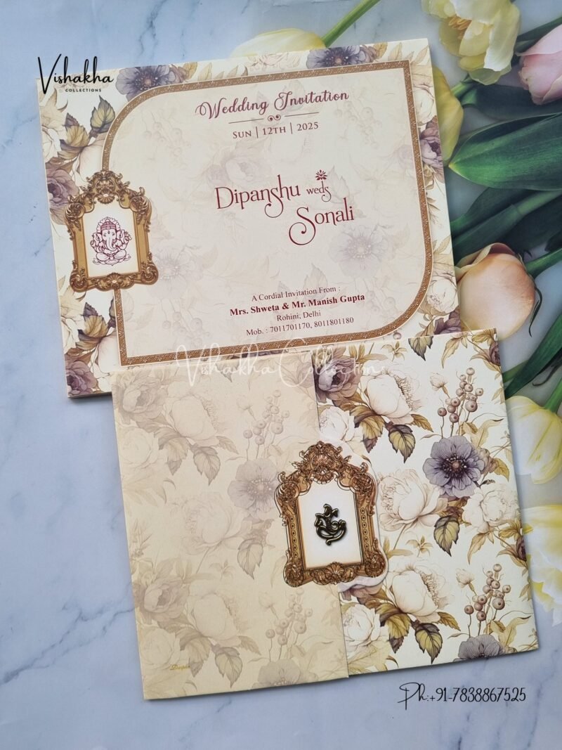 Semi Box Flower Hindu invitation Cards NA-1124-41