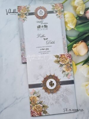 Semi Box Flower Hindu invitation Cards NA-1124-45