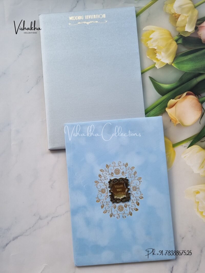 Semi Box Hindu Muslim Christian Jain Sikh Padded Unique Color invitation Cards WD-9061