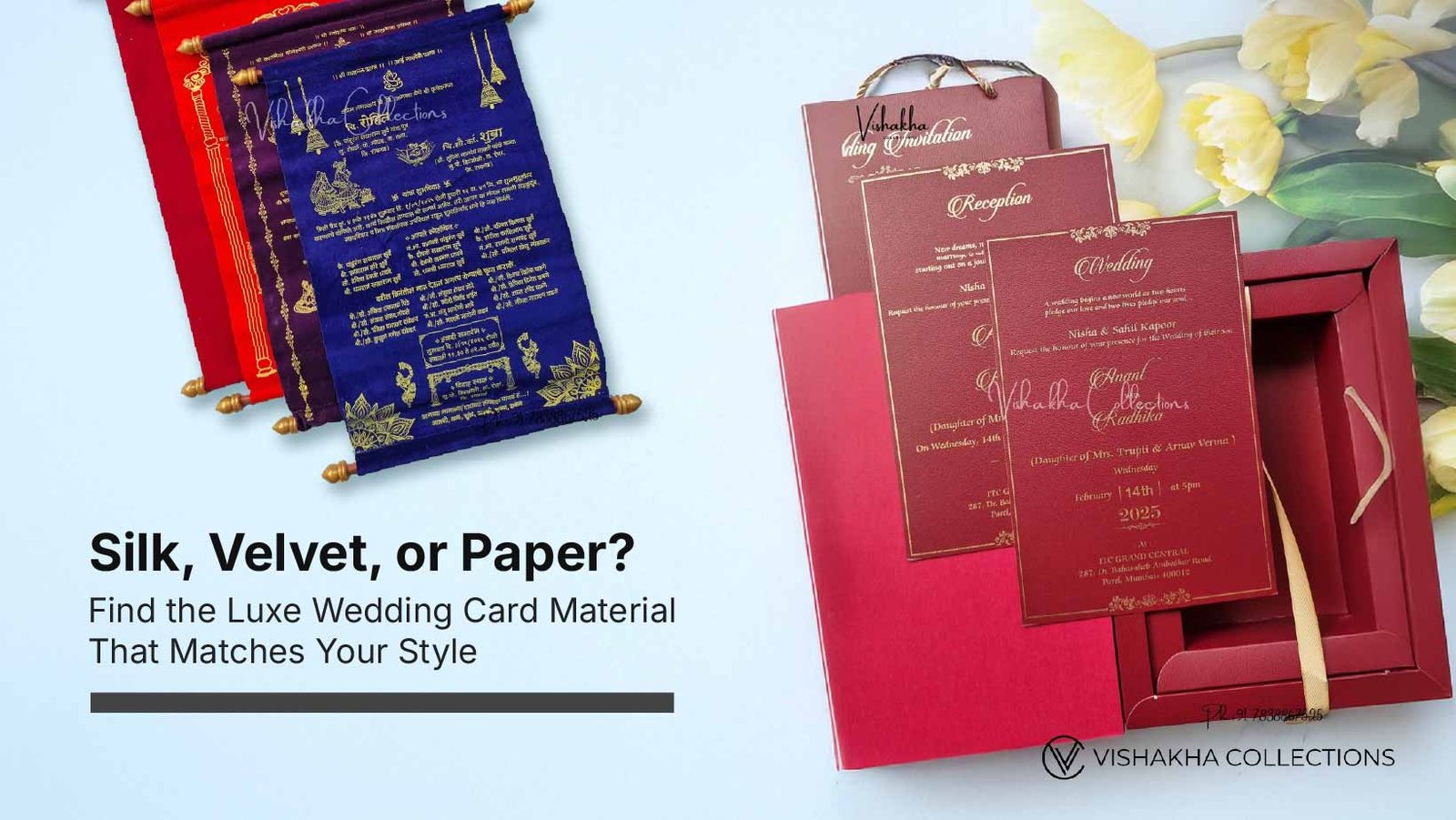 Silk, Velvet, or Paper? Your Luxe Wedding Card Material Guide 1 Guide to Wedding Card Material