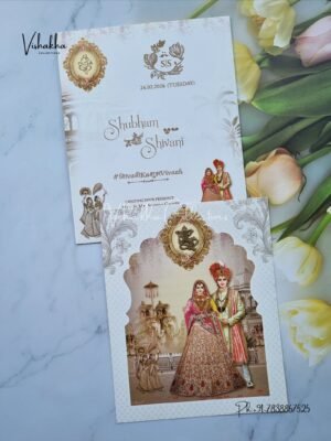 Barat Hathi Dulah Dulhan Hindu Sikh invitation Cards ATS-9209