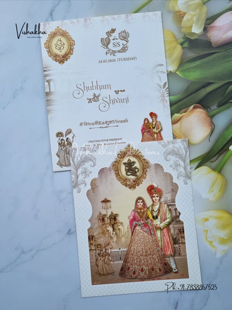 Barat Hathi Dulah Dulhan Hindu Sikh invitation Cards ATS-9209