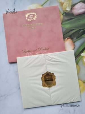Double Door Hindu Muslim Christian Sikh Padded invitation Cards SN-171