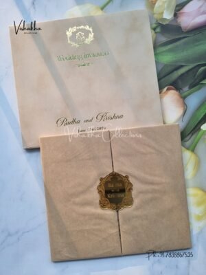Double Door Hindu Muslim Christian Sikh Padded invitation Cards SN-172