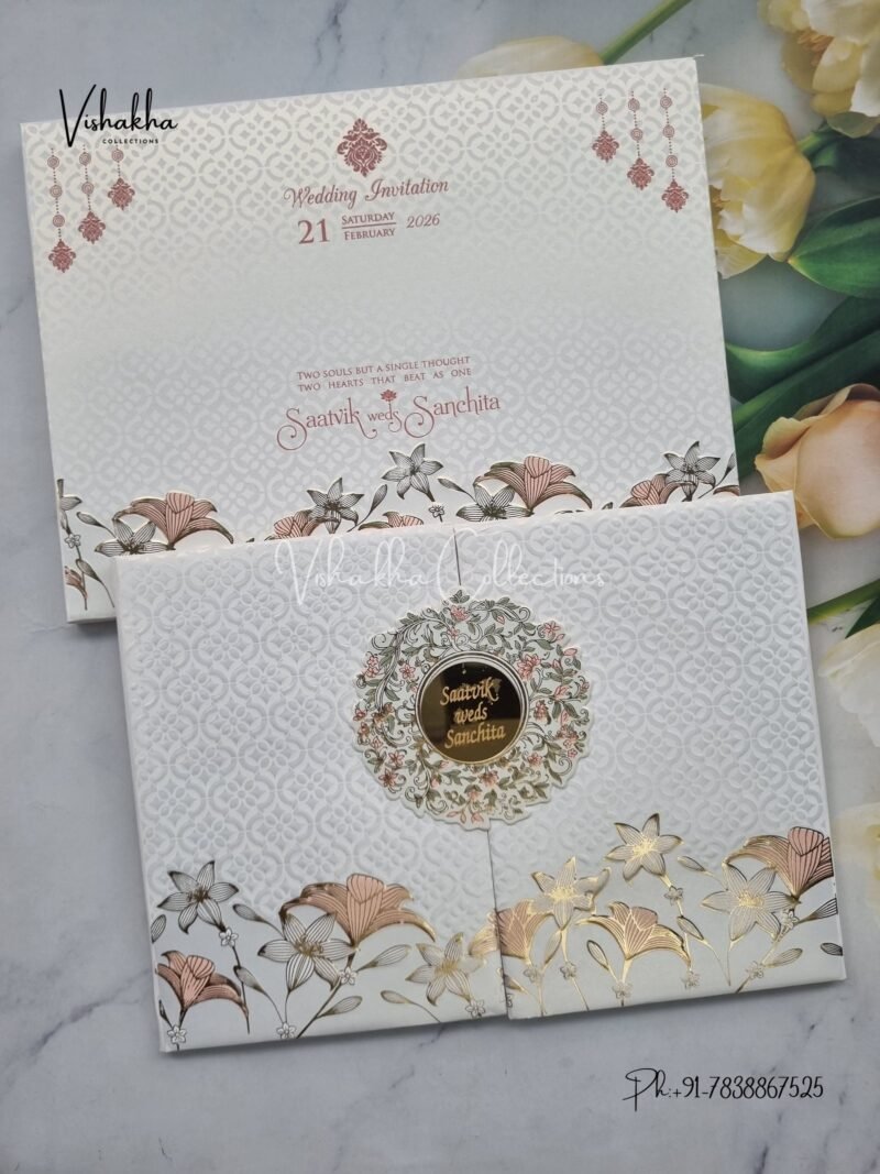 Dulah Dulhan Hindu Muslim Christian Sikh Padded invitation Cards CR-555G