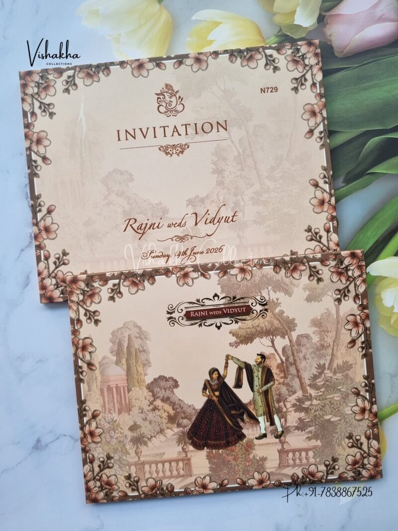 Dulah Dulhan Hindu Sikh Padded invitation Cards VN-729
