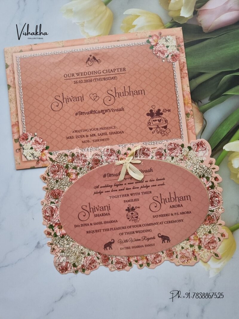 Flower Hindu Muslim Christian Sikh invitation Cards ATS-3193