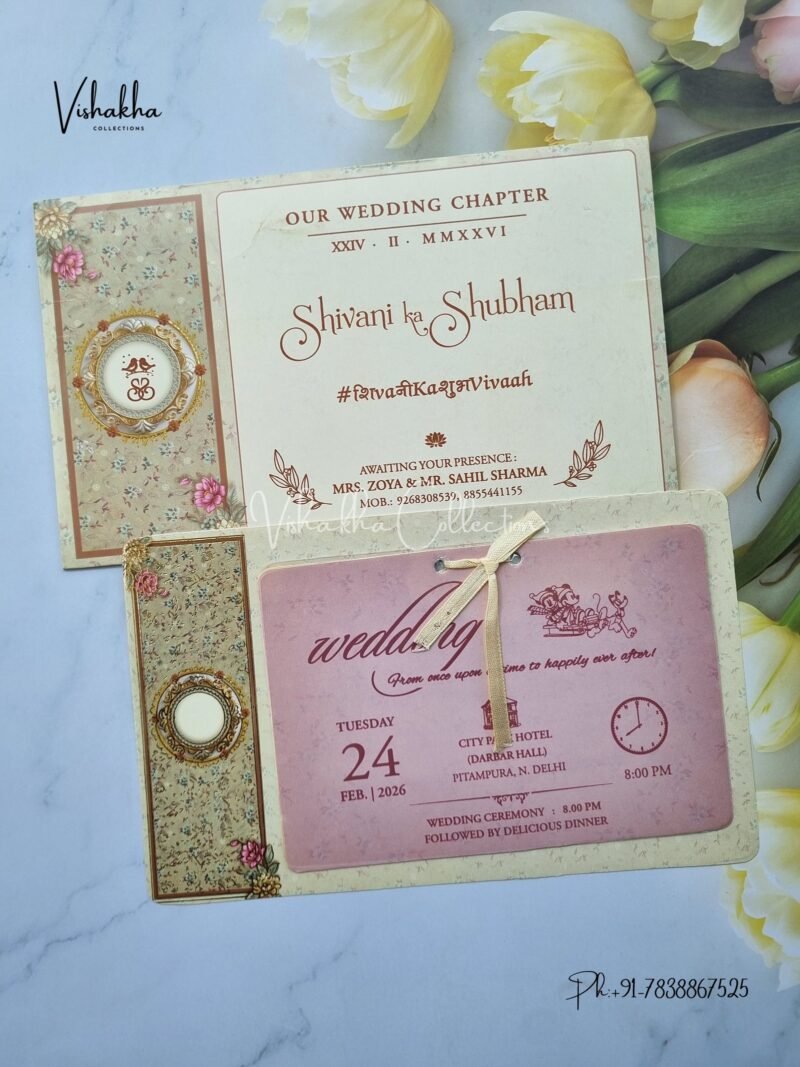 Flower Hindu Muslim Christian Sikh invitation Cards ATS-4206