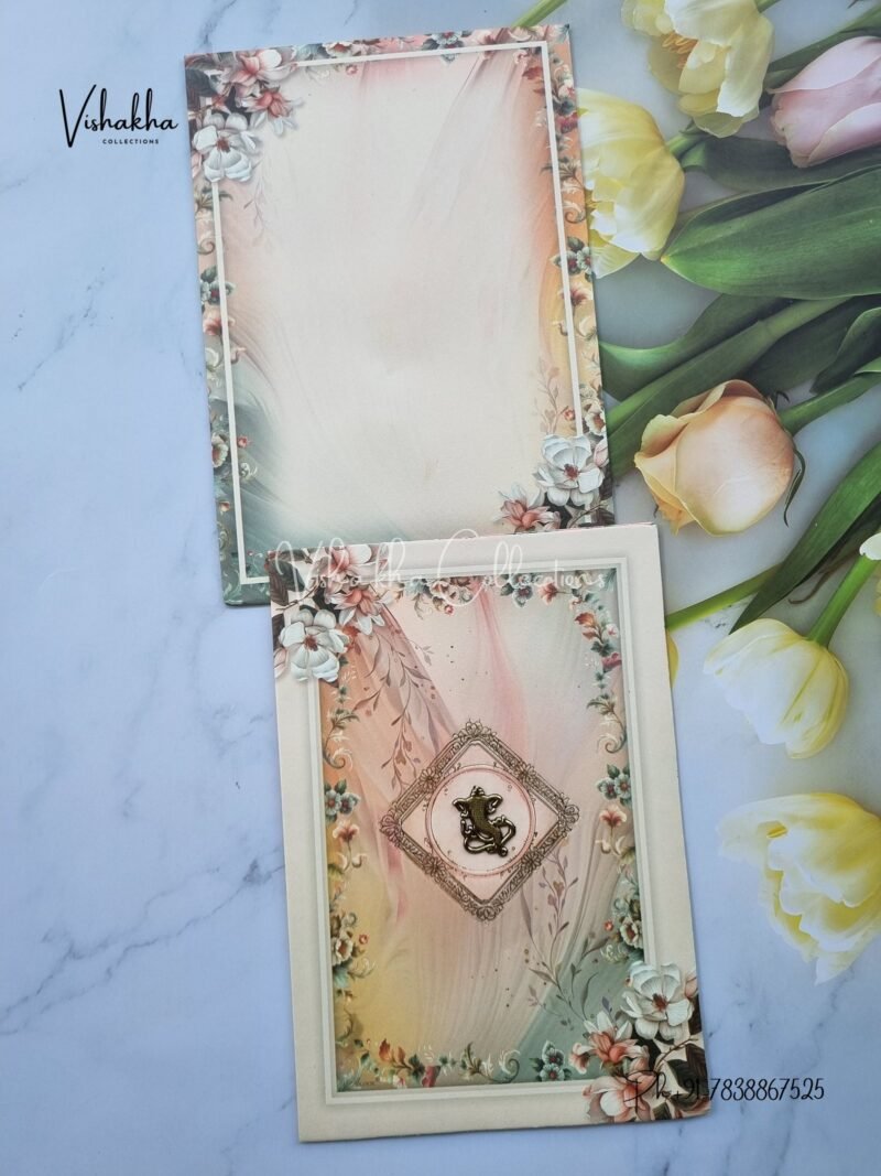 Flower Hindu Muslim Christian Sikh invitation Cards ATS-9281