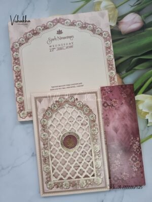 Semi Box Double Door Hindu Muslim Christian Sikh invitation Cards CR-7082