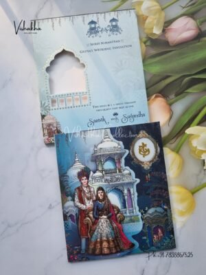 Semi Box Dulah Dulhan Hindu Sikh invitation Cards CR-7056
