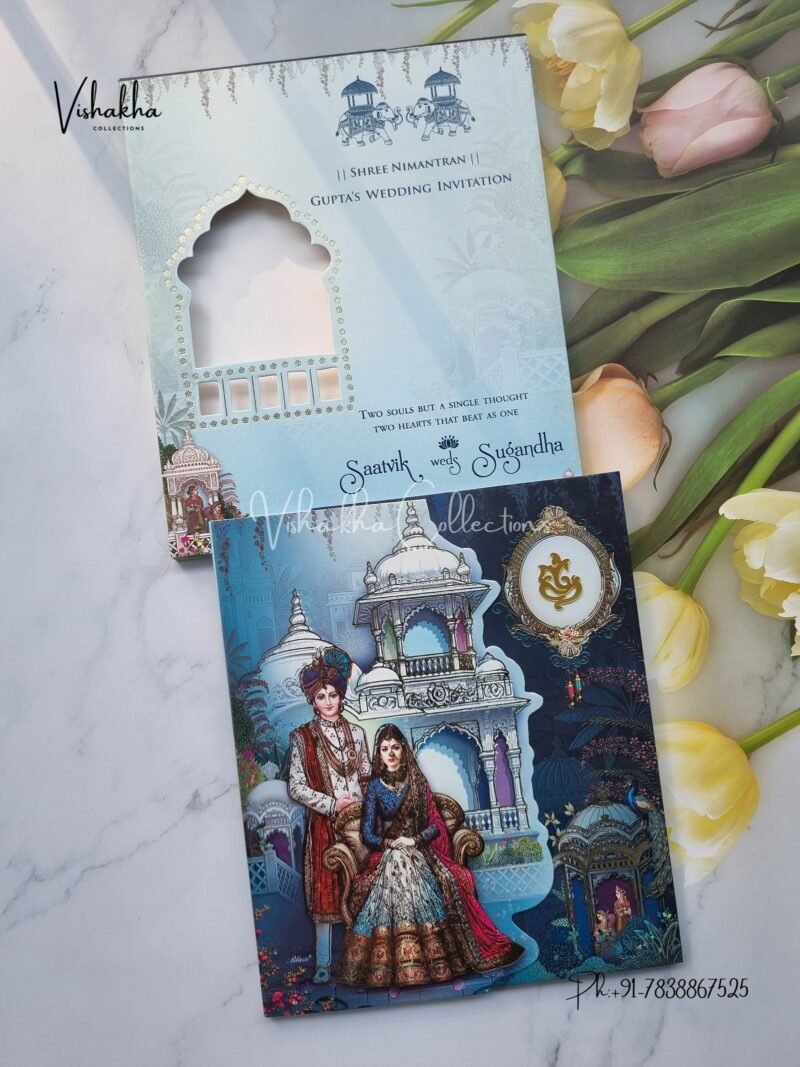 Semi Box Dulah Dulhan Hindu Sikh invitation Cards CR-7056