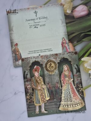 Semi Box Dulah Dulhan Hindu Sikh invitation Cards CR-7065