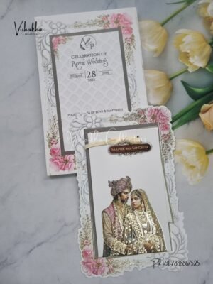 Semi Box Dulah Dulhan Hindu Sikh invitation Cards CR-8046