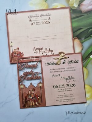 Dulah Dulhan Hindu Sikh MDF Board Laser Cut Named MDF Laser Cut Laser Cut invitation Cards PN-1161