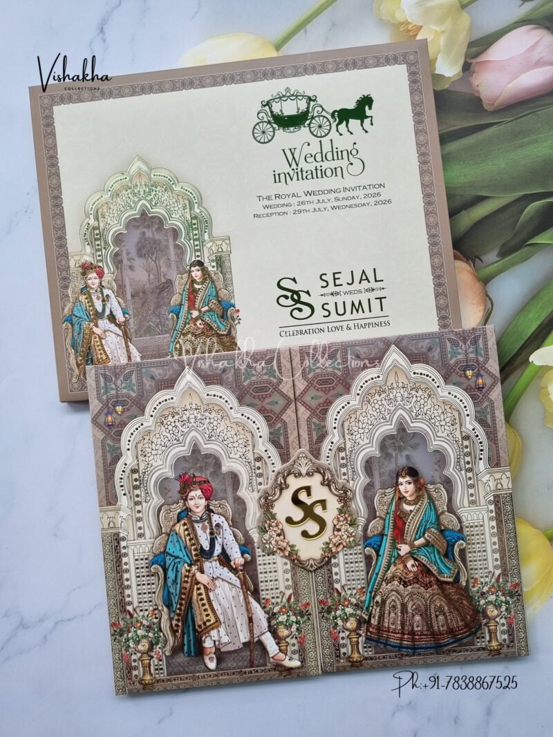 Dulah Dulhan Hindu Sikh Padded invitation Cards PN-1210